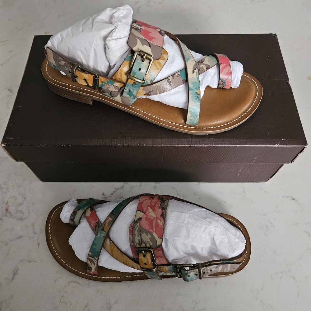 Patricia Nash Fidella - First Bloom Sandals Strappy Spring Multi Slingback 8
